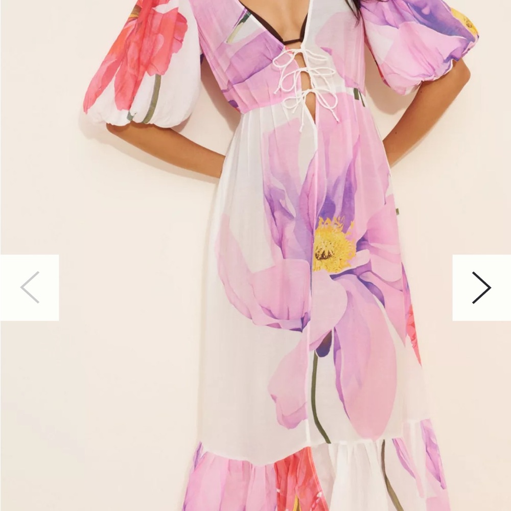 Floral Maxi Dress with Pink and Purple Accents